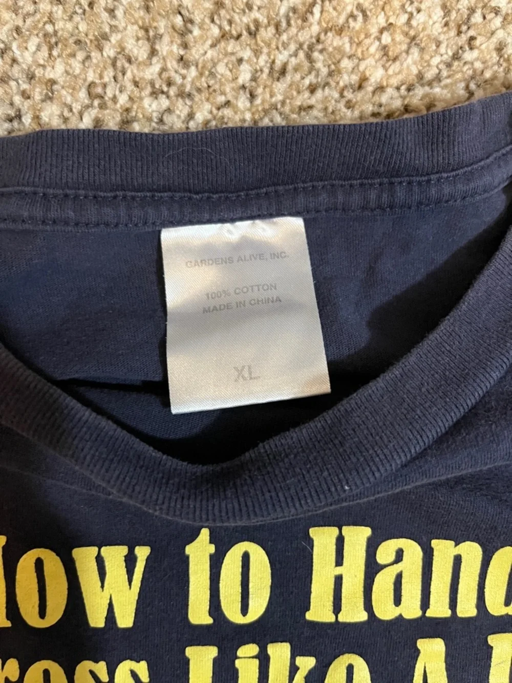 Dog-Themed Navy Blue Graphic Tee - How to Handle Stress Like A Dog